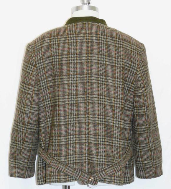 LODENFREY PLAID Tweed WOOL German Women Sport JACKET L  