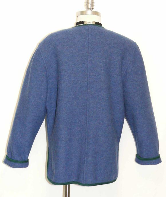 BLUE BOILED WOOL German Women Over Coat SWEATER 40 16 L  