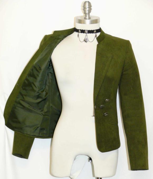 GREEN German Dirndl Equestrian Hunting Suit JACKET 4 XS  