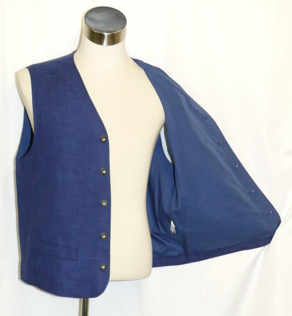 BLUE ~ COTTON Men German Hunting Sport Coat VEST 44 L  