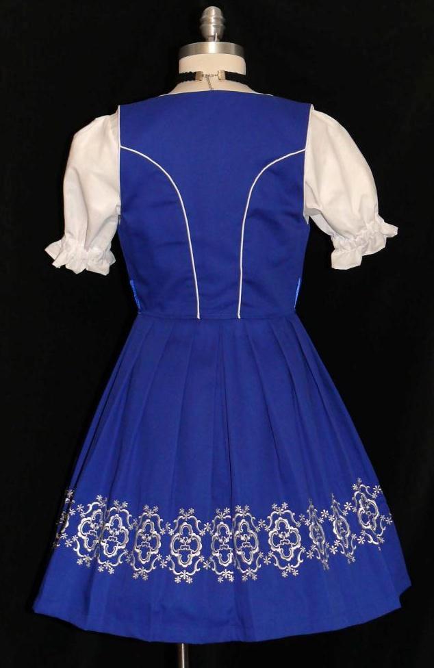 NEW ~ SHORT / 3 Pcs ~ BLUE German Waitress Hostess OKTOBERFEST Dirndl 